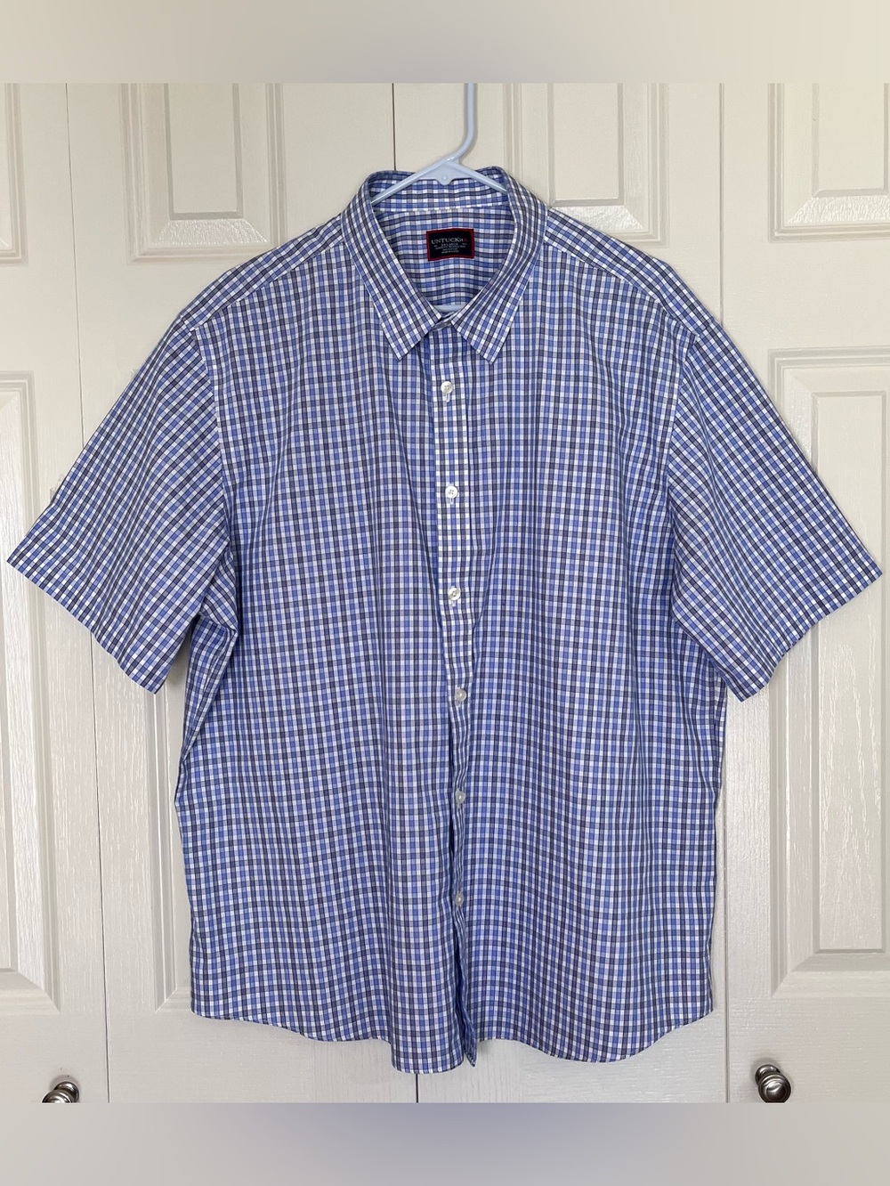 UNTUCKit Men’s
Wrinkle-Free Short-Sleeve Button Up Dante Shirt Gingham XXL